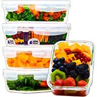 Home Planet Recipientes de Cristal para Alimentos | 840ml X 5 | 97% Embalaje de plástico eliminado | Cristal Hermetico…